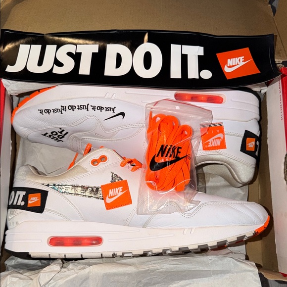 2018-NIKE-AIR MAX‎ JUST DO IT- WHITE/ORANGE-SIZE 11.5 men main image 5